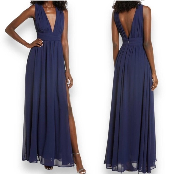 NWT Lulus Heavenly Huse A-line Gown in Navy blue - Picture 7 of 7